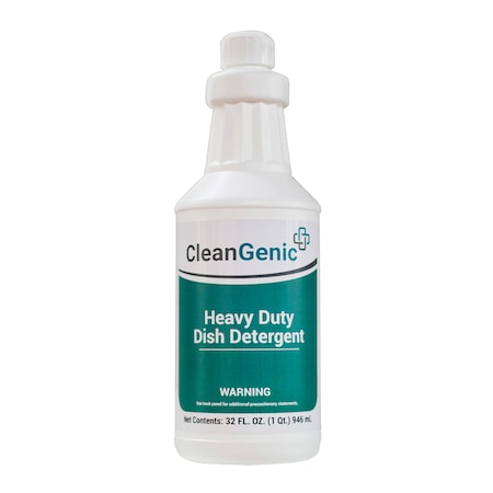 CleanGenic Heavy Duty Dish Detergent, 32 Oz. Bottle, PK12